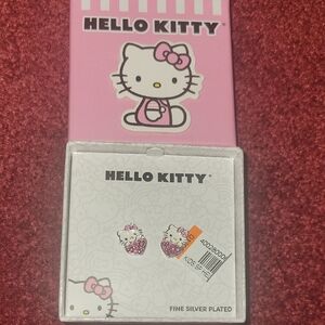 Hello Kitty Heart Fine Silver Plated Earrings